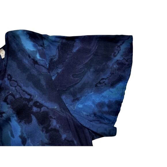 Soft Sorrundings womens blue marble print flutter sleeve casual maxi dress sz M - Picture 6 of 13